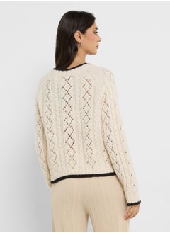 VERO MODA Contrast Knitted Cardigan  - Image 2