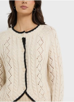 VERO MODA Contrast Knitted Cardigan  - Image 3