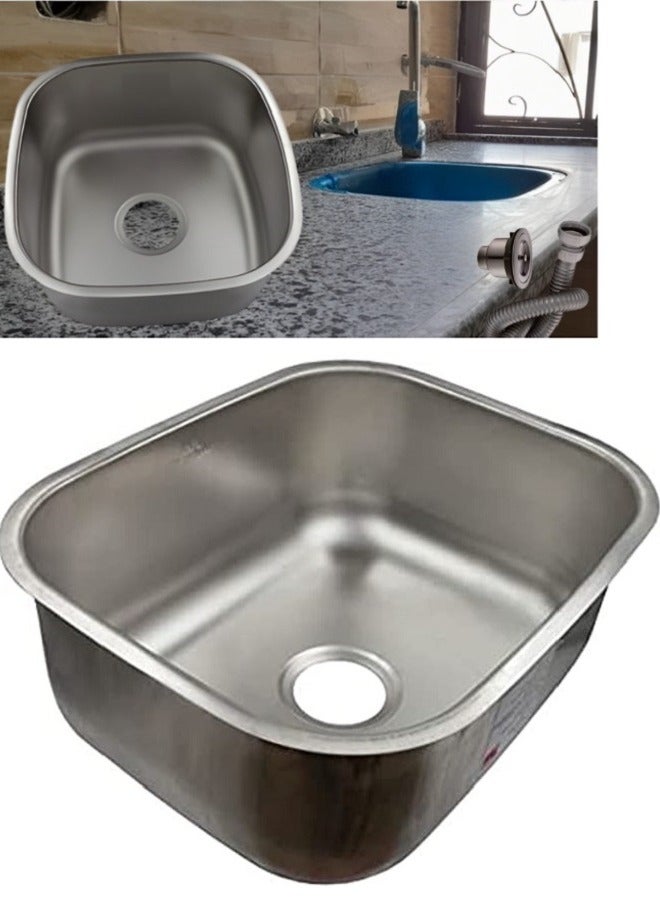 Shams Jumbo kitchen sink 1mm size 60/45cm with drain - Image 2