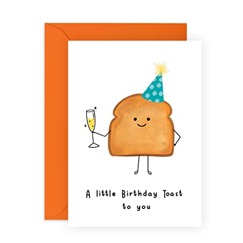 CENTRAL 23 Friend Birthday Card - Funny Birthday Cards for Women - 'A Little Birthday Toast' For Mum Dad Grandpa Nana - Him Her - Sister Birthday Card - Comes With Stickers - Image 1