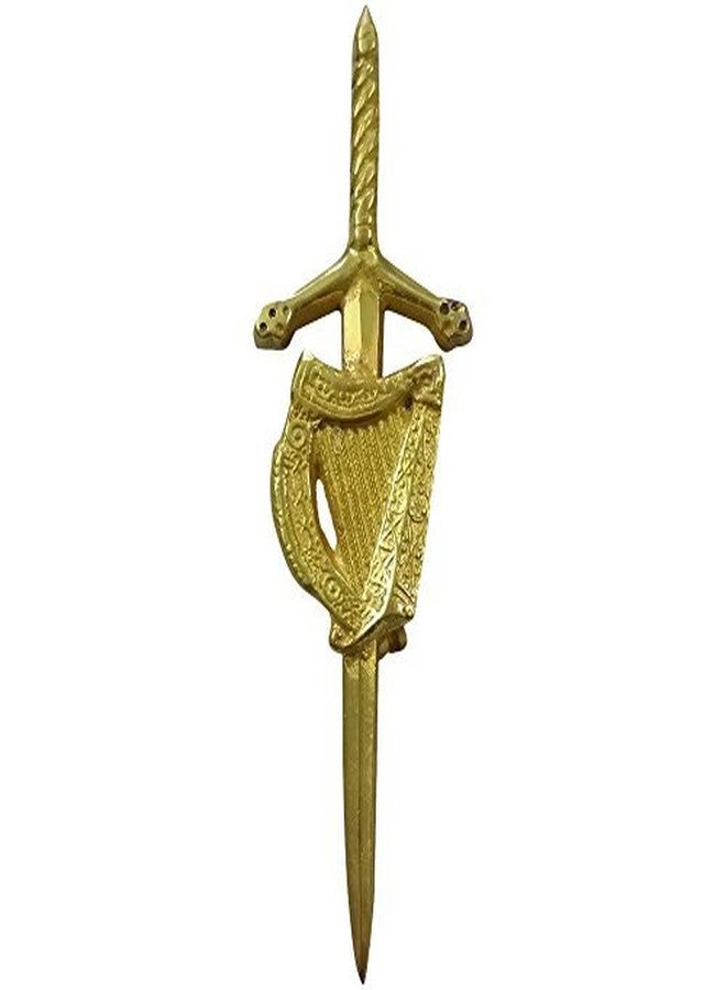 AAR Harp Kilt Pin Gold Plated Highland Scottish Celtic Design Kilt Accessory