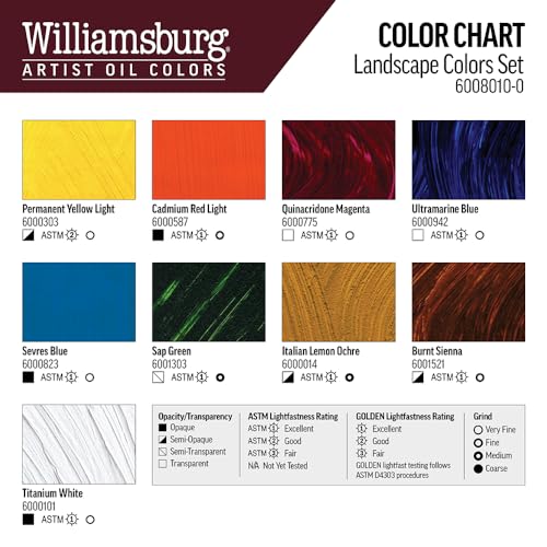 Williamsburg Artist Oil Colors by GOLDEN, Landscape 11ml Set - Image 3