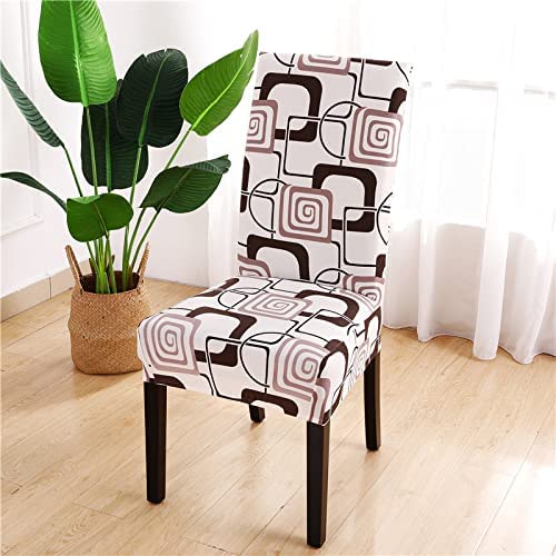 Styleys Chair Cover Polyester Feather Washable Elastic Dining Chair Cover 6 SeaterSlipcovers (Set of 6, Classic Grid, SLMC181) - Image 2