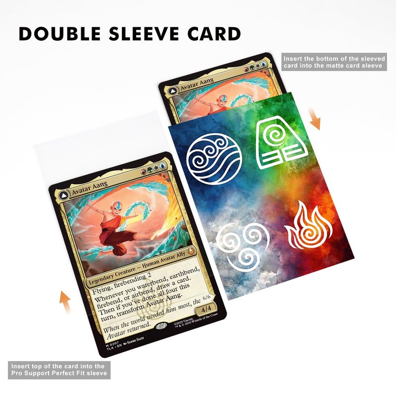 Katomula 100 MTG Card Sleeves with 100 Inner Sleeve, Textured Back Art Sleeves, Fit Standard Size Cards- Elements - Image 4