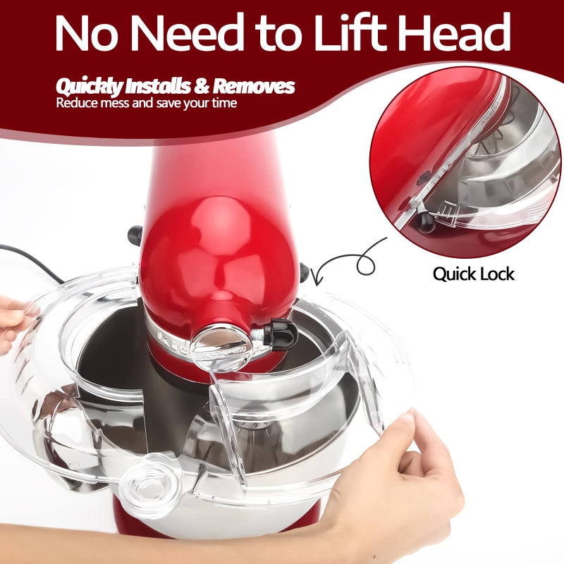 Taladad Pouring Shield for KitchenAid Tilt Head 4.5-5QT Stainless Steel (Only),Safety Pouring Shield,Splatter Guard for kitchenaid mixer bowl,Kitchen Aid Stand Mixers,kitchen aid Accessories and Attachments - Image 3