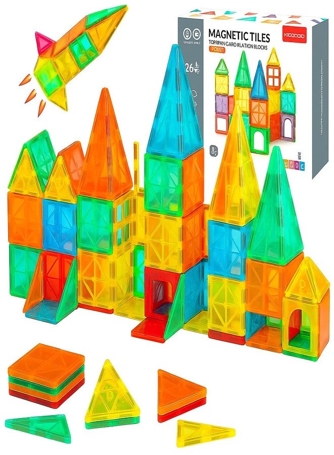 Sky Tech® Magnetic Tiles for Kids Magnetic Building Blocks for Kids 3 4 5 6 7 8 Yrs Constructing & Creative Learning Educational Brain Toys STEM Learning Kit Magnetic Toys (26 Pcs) - Image 2