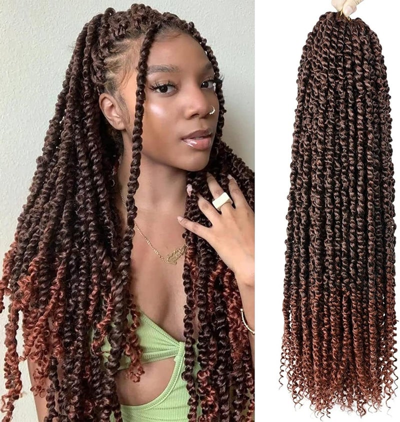 NAYOO Passion Twist Hair - 8 Packs 24 Inch Passion Twist Crochet Hair For Women, Crochet Pretwisted Curly Hair Passion Twists Synthetic Braiding Hair Extensions (24 Inch 8 Packs, T350) - Image 1