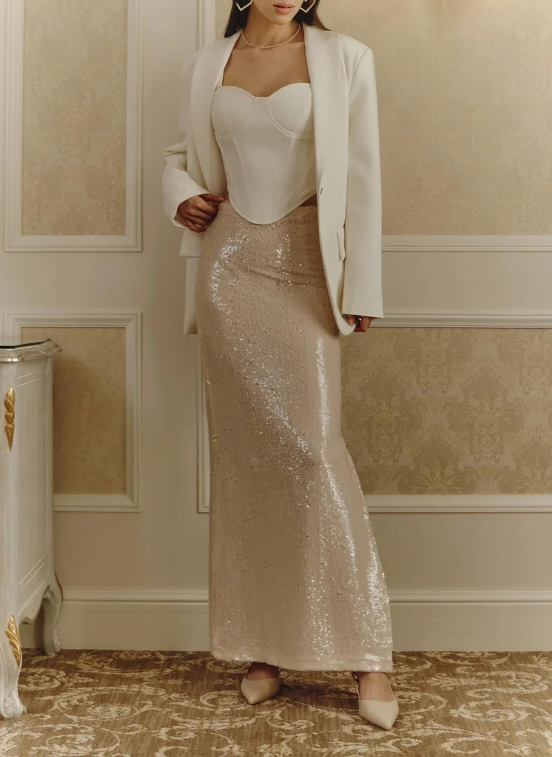 Lichi Sequin maxi skirt