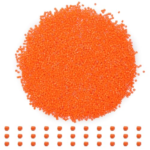 EmbroideryMaterial 10/0 (2MM) Red Orange Preciosa Hexagon 2 Cut Glass Beads for Jewellery Making, Bracelet Making, Beads for Craft, Embroidery Work(100 Gram) - Image 1