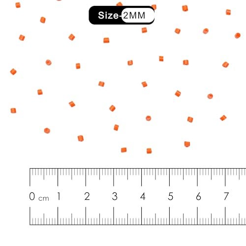 EmbroideryMaterial 10/0 (2MM) Red Orange Preciosa Hexagon 2 Cut Glass Beads for Jewellery Making, Bracelet Making, Beads for Craft, Embroidery Work(100 Gram) - Image 3