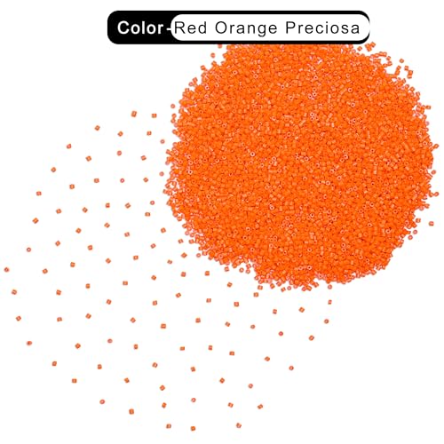 EmbroideryMaterial 10/0 (2MM) Red Orange Preciosa Hexagon 2 Cut Glass Beads for Jewellery Making, Bracelet Making, Beads for Craft, Embroidery Work(100 Gram) - Image 2