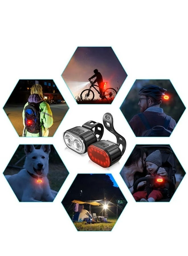 Bike Lights Set, USB Rechargeable, Ultra Bright LED Cycle Light Front and Back Rear Light, IPX5 Waterproof Bike Light Set for Night Riding/Camping, 10 Lighting Modes, Longer Battery Life - Image 4