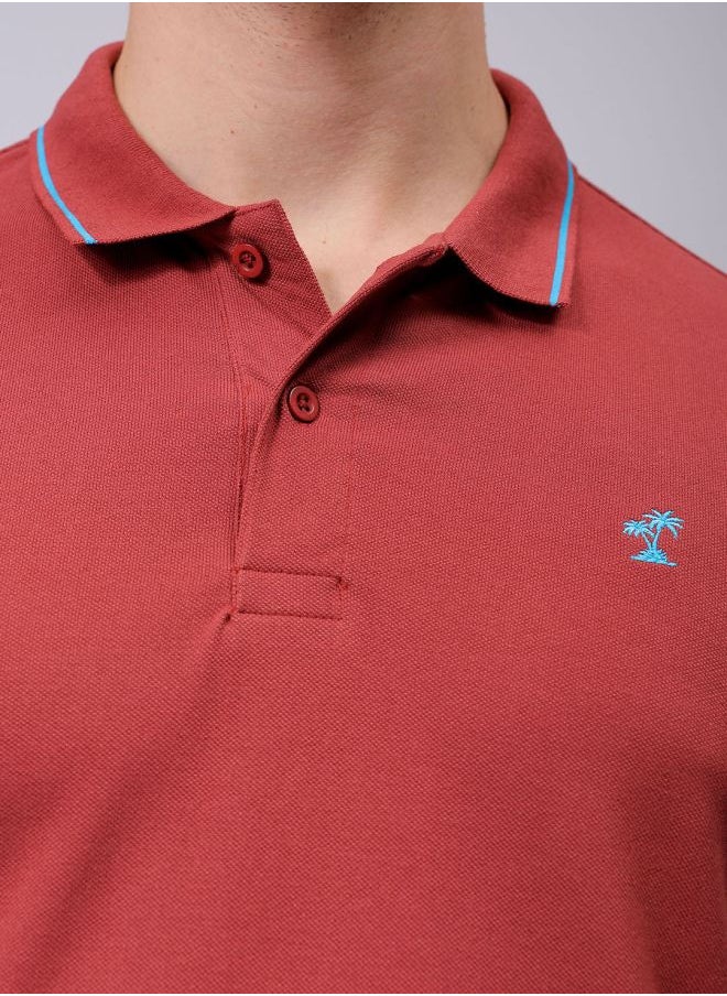 The Indian Garage Co Men Slim Fit Solid Polo Collar Tshirt  - Image 5
