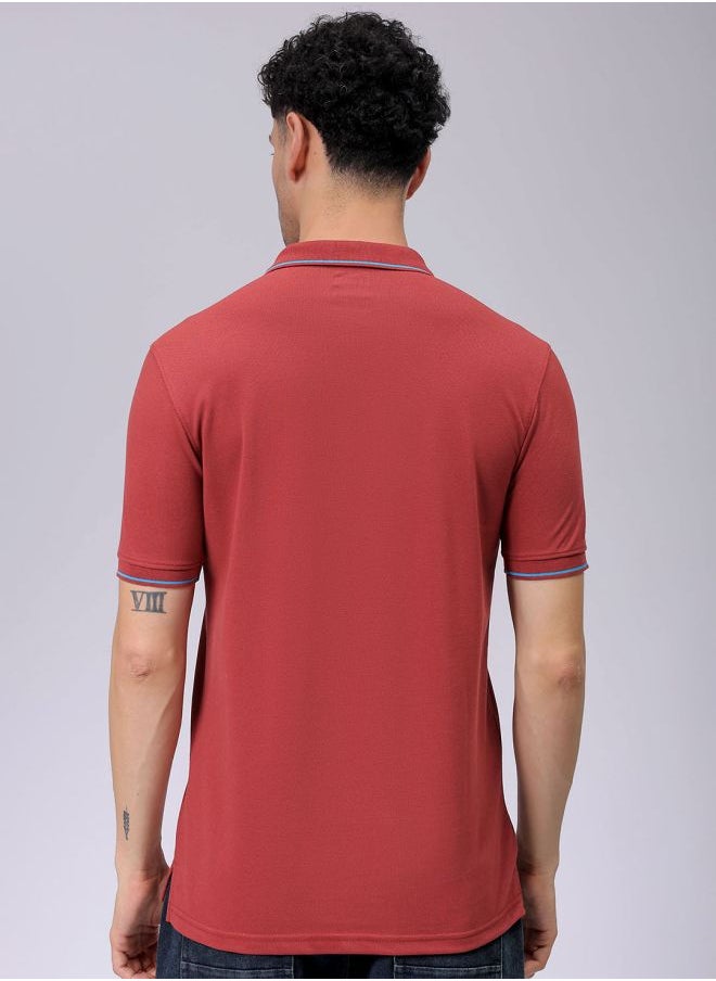 The Indian Garage Co Men Slim Fit Solid Polo Collar Tshirt  - Image 2
