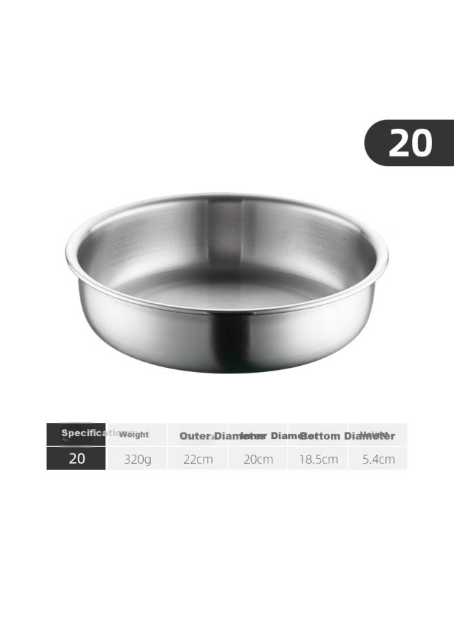 Onlycook 304 Stainless Steel Dumpling Plate Large Plate Fish Plate Vegetable Plate Deep Plate Steak Plate Dish 20cm Diameter/pc - Image 1