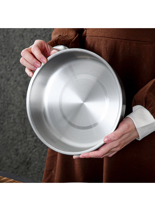 Onlycook 304 Stainless Steel Dumpling Plate Large Plate Fish Plate Vegetable Plate Deep Plate Steak Plate Dish 20cm Diameter/pc - Image 3
