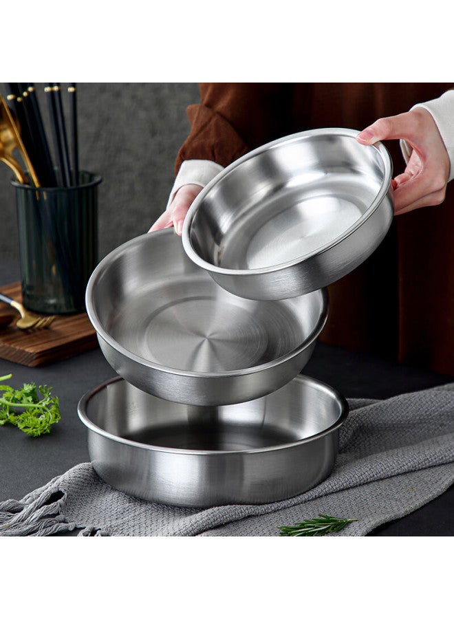 Onlycook 304 Stainless Steel Dumpling Plate Large Plate Fish Plate Vegetable Plate Deep Plate Steak Plate Dish 20cm Diameter/pc - Image 5