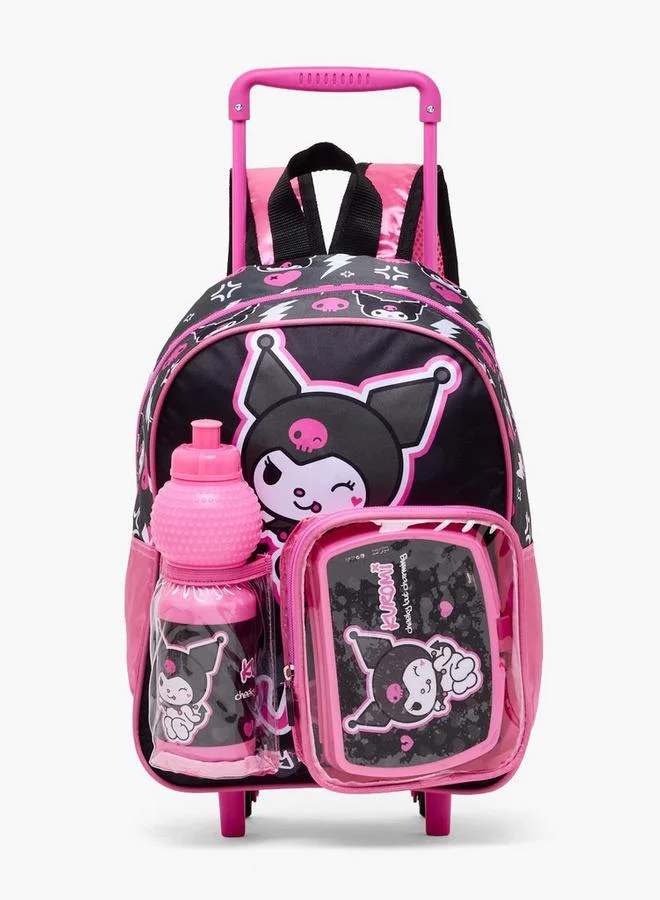 شو اكسبرس Kuromi Print 3-Piece School Trolley Bag Set For Girls 8-13 Years With Lunch Box