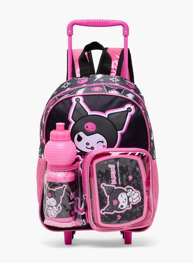shoexpress Kuromi Print 3-Piece School Trolley Bag Set For Girls 8-13 Years With Lunch Box - Image 2