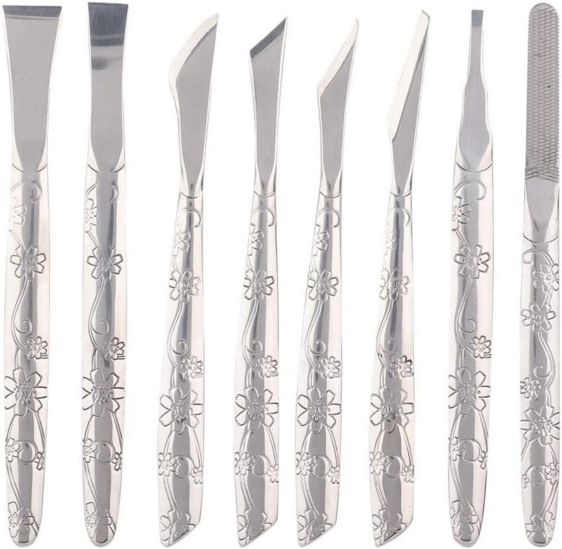 8 stainless steel manicure set (inlaid armor repair knife, foot grinder, dead skin callus remover) - Image 3