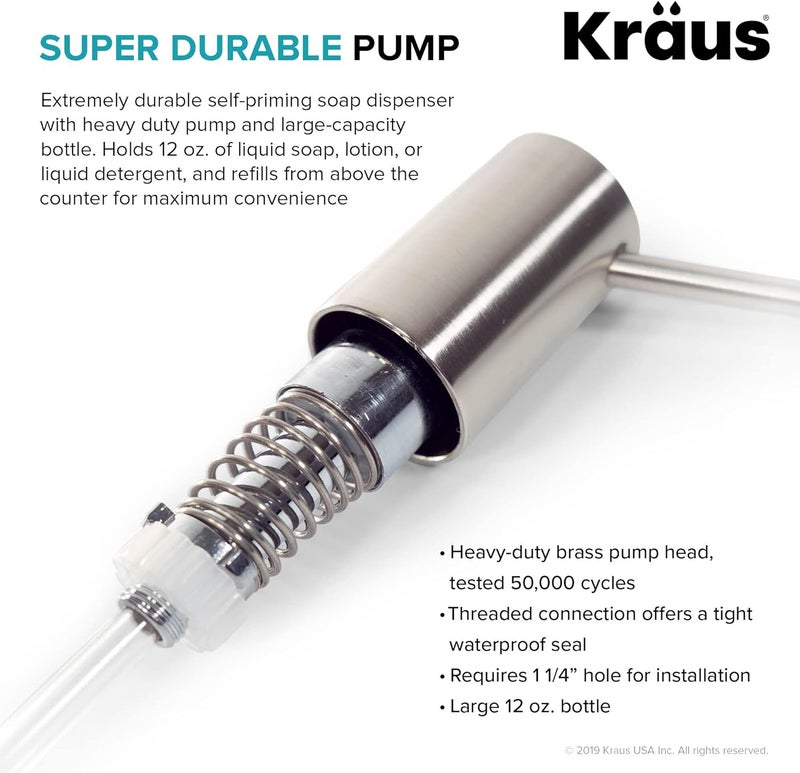 Kraus Kitchen Soap and Lotion Dispenser in Stainless Steel, KSD-41SS - Image 4