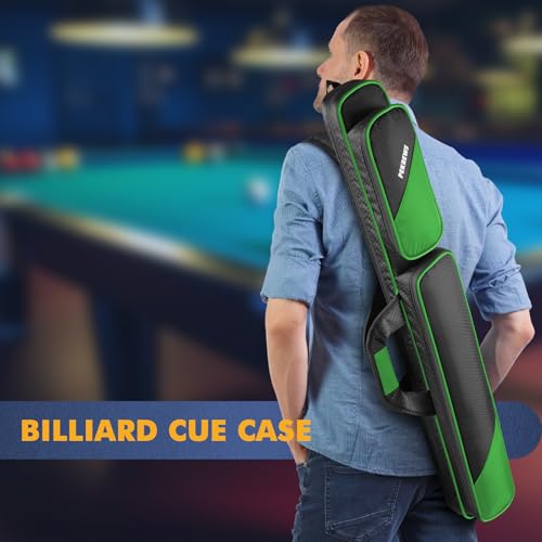 PEKREWS Pool Cue Case, Pool Stick Case 2x2 Holds 2 Sticks with 2 Accessory Zipper Pockets, Sturdy Polyester Pool Cue Carry Bag with Shoulder Strap Handle, Soft Billiard Cue Sling Bag for Men and Women - Image 4