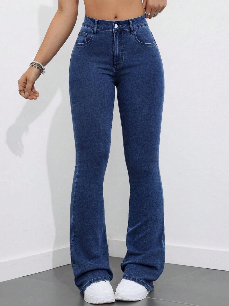 KOTTY Women's Solid Lightweight Estate Blue Fit and Flared Jeans(Blue,M)-KTTLADIESJEANS3008M - Image 3