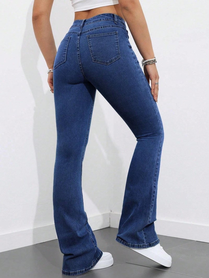 KOTTY Women's Solid Lightweight Estate Blue Fit and Flared Jeans(Blue,M)-KTTLADIESJEANS3008M - Image 4