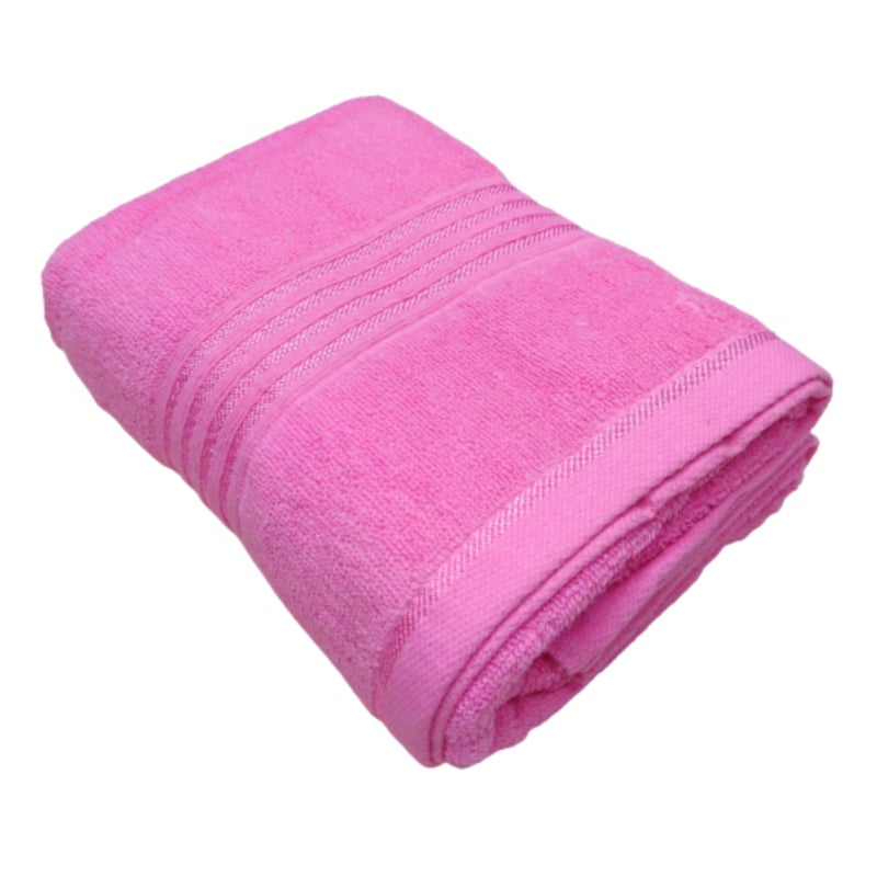 TRUEVELLI 100% Cotton Bath Towel 450 GSM (Size:Length:59 Inch X 150 CM,Width:29 Inch X 74 CM) (Pack of 1 Piece) Colour:Pink - Image 1