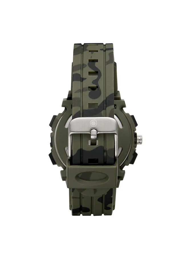 أسترو Astro Kids Watch, Analog-Digital Display and PU Strap - A23806-PPHH, Army Green Camo