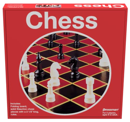Pressman Toy Chess in Box, Red, 5" - Image 5