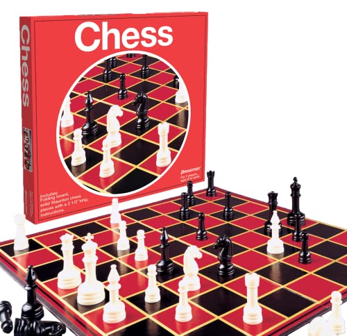 Pressman Toy Chess in Box, Red, 5" - Image 3