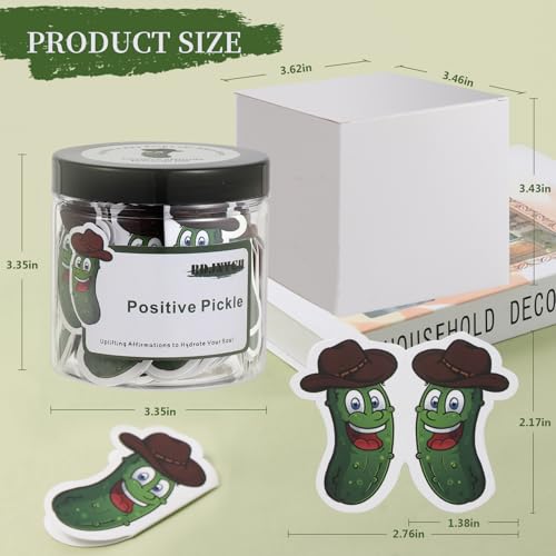 RDJNVGU 60 Positive Pickle Cards Jar, Non-repetitive Emotional Support Pickle, Graduation Gift for Teens, Mothers Day Gifts for Mom, Positive Affirmation Cards for Women, Birthday Gifts for Women Men Teens - Image 5