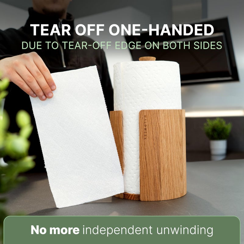 WALDWERK Design Paper Towel Holder Out of Oak Wood - Kitchen Towel Holder for All Standard Kitchen Rolls - Wooden Paper Towel Holder for Countertop - Papertowel Holder for Kitchen - Image 2