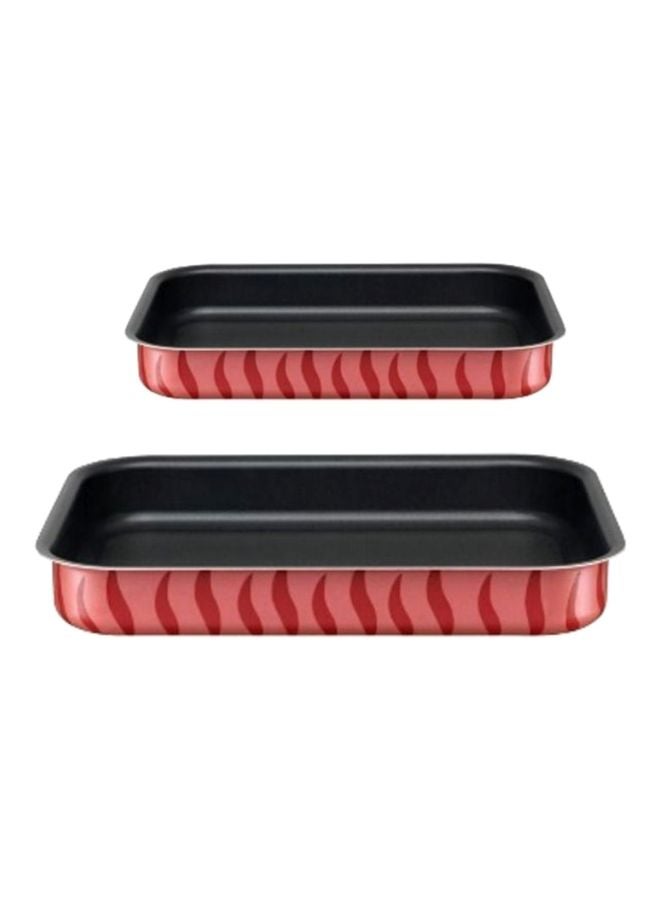 2-PieceTempo Rectangle Oven Dish Set Red/Black 30,35cm