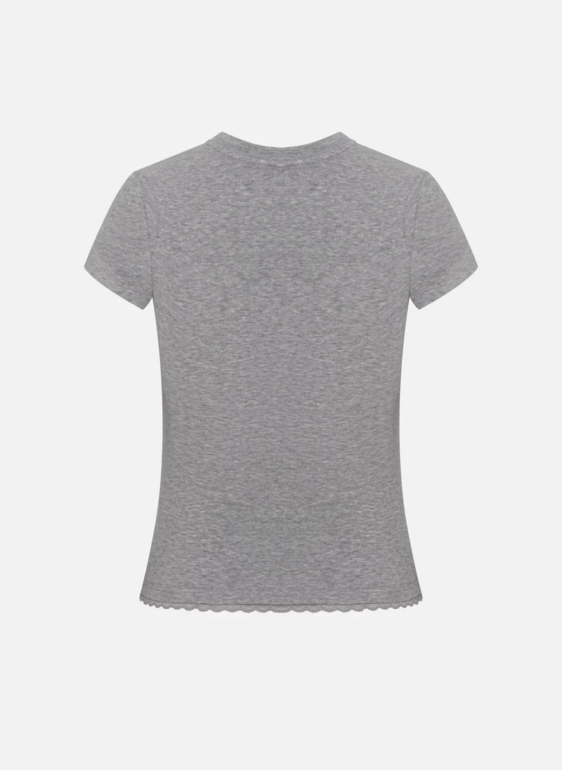 Lichi Fitted T-shirt with rhinestone decoration
