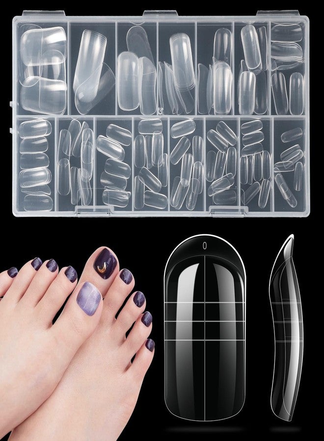 krofaue Dual Toe Forms - Poly Extension Gel Toenail 150pcs Reusable Full Cover Dual Nail Forms for Builder Toenails Nail Molds for Manicure DIY at Home - Image 1