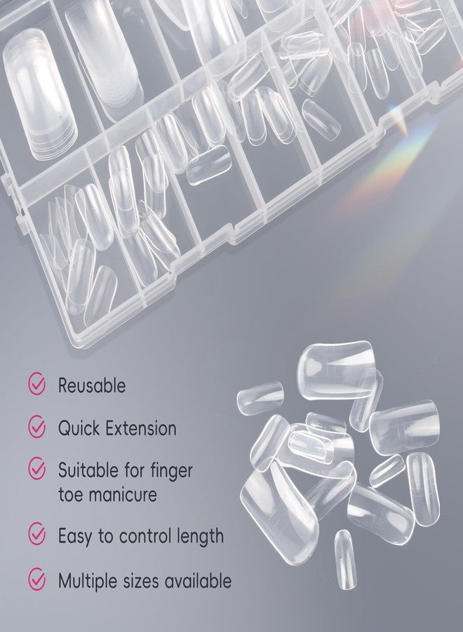 krofaue Dual Toe Forms - Poly Extension Gel Toenail 150pcs Reusable Full Cover Dual Nail Forms for Builder Toenails Nail Molds for Manicure DIY at Home - Image 3