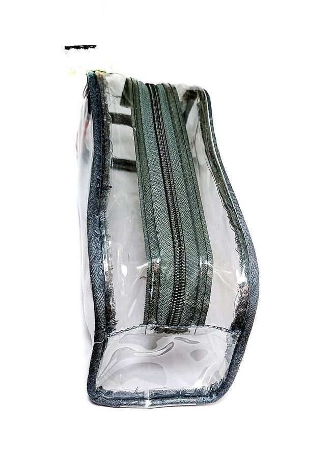 ishine Multipurpose Travel Morning Zipper Pouch For Men And Women(Transparent Clear) Medium (Pack Of 2 Silver) - Image 4