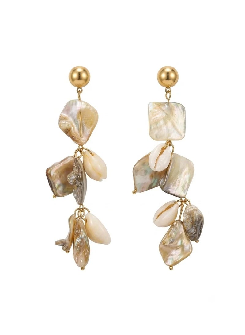 Urban Jewel Pearl Dangle Earrings (Stainless Steel) - Image 1