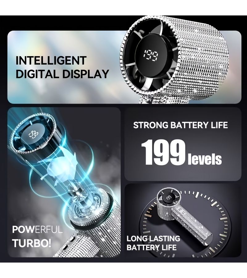 مروحة صغيرة قابلة للشحن عبر USB بسرعة 199 ولون زاهٍ مع عمر بطارية طويل - Image 5
