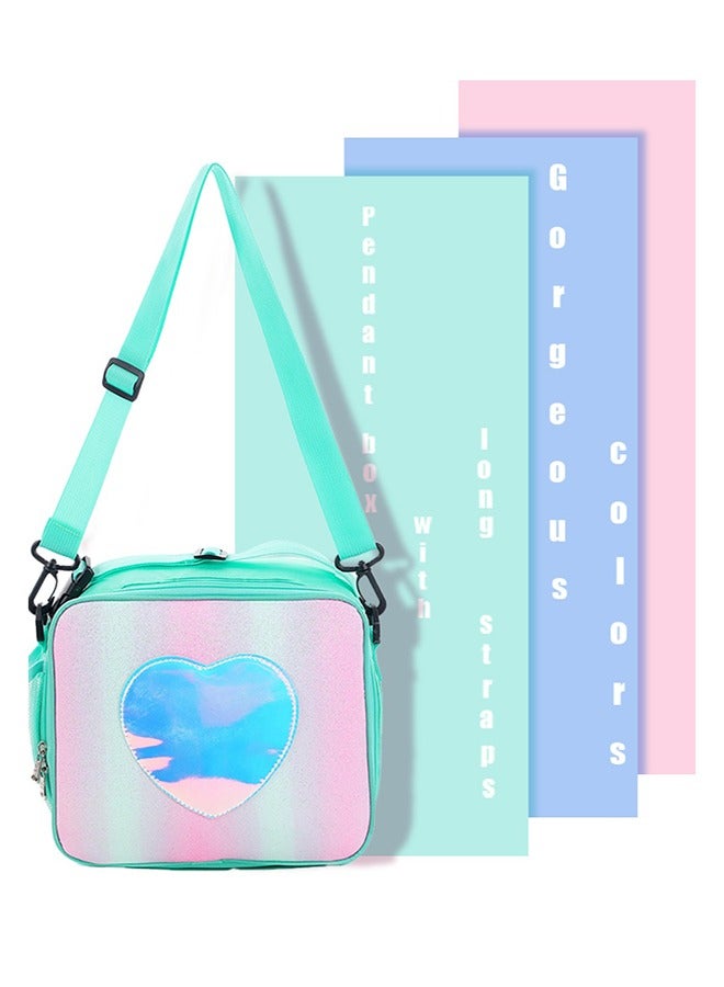 Children's Lunch Box, Rainbow Laser Tote Leakproof Insulated Lunch Bag Reusable Insulated Bento Bag Picnic Ice Bag Girls Simple Shoulder Bag for School and Outdoor Backpack - Image 4