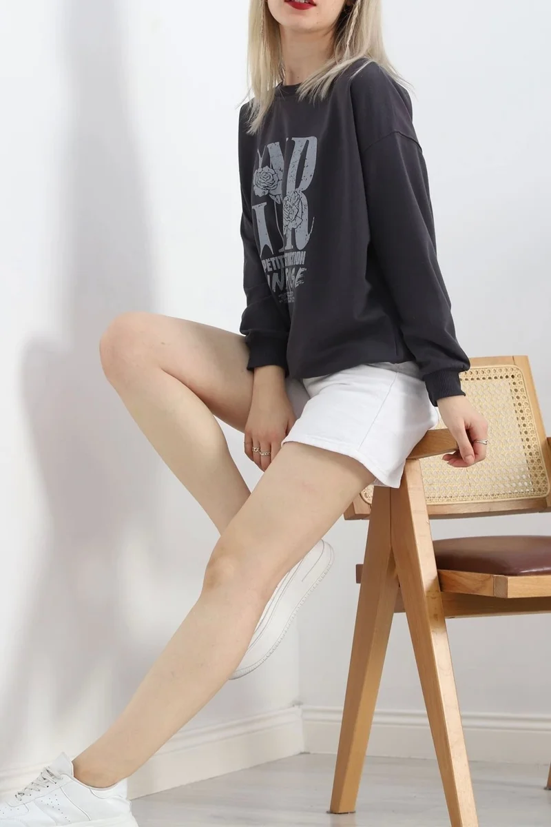 Beruflic Printed Two Thread Oversize Sweat Smoke - 21648.200.