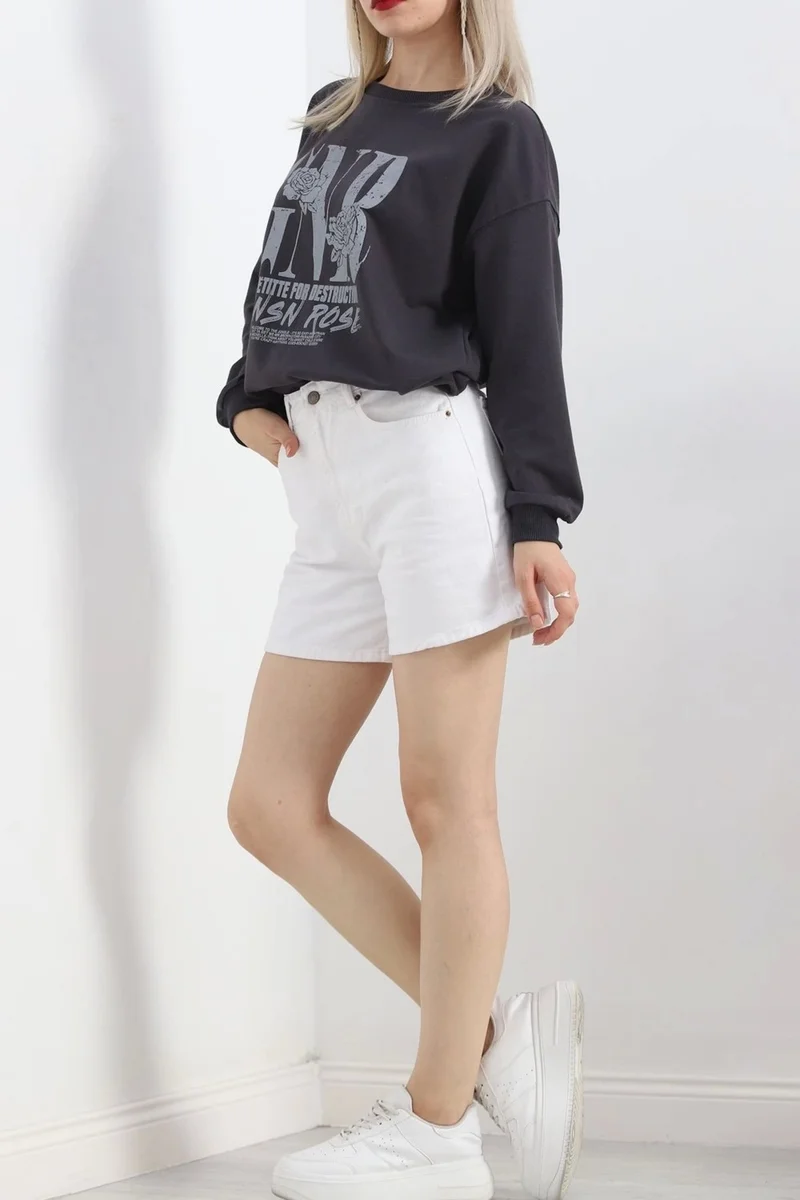 Beruflic Printed Two Thread Oversize Sweat Smoke - 21648.200.