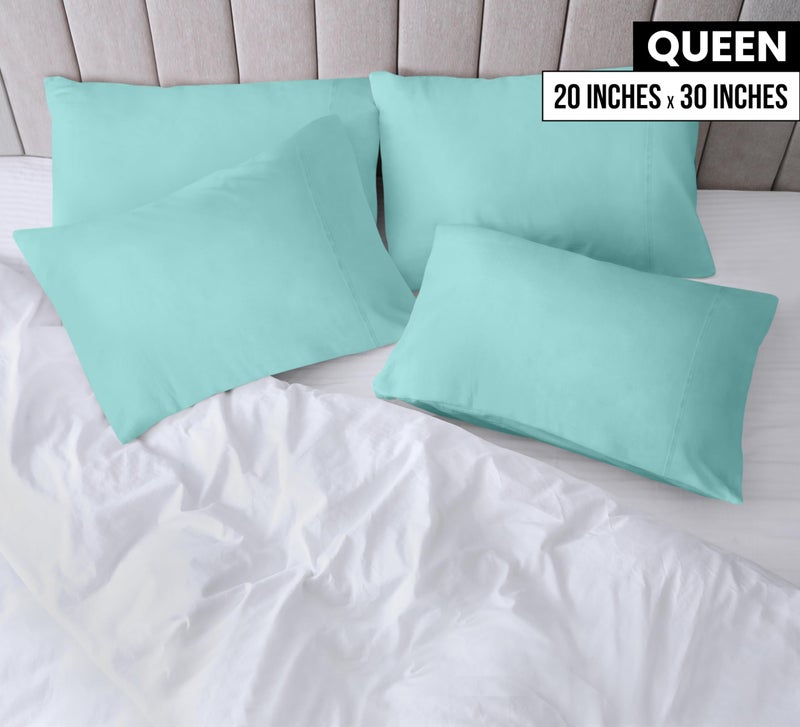 Utopia Bedding Queen Pillow Cases - 4 Pack - Envelope Closure - Soft Brushed Microfiber Fabric - Shrinkage and Fade Resistant Pillow Covers Queen Size 20 X 30 Inches (Queen, Spa Blue) - Image 2