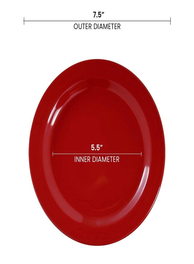 Smarty Had A Party - Premium 7.5 Inch Red Disposable Salad and Dessert Plates - 120 Count Heavy Duty BPA-Free Plastic Plates, Recyclable Party Plates for Events & Gatherings - Image 2