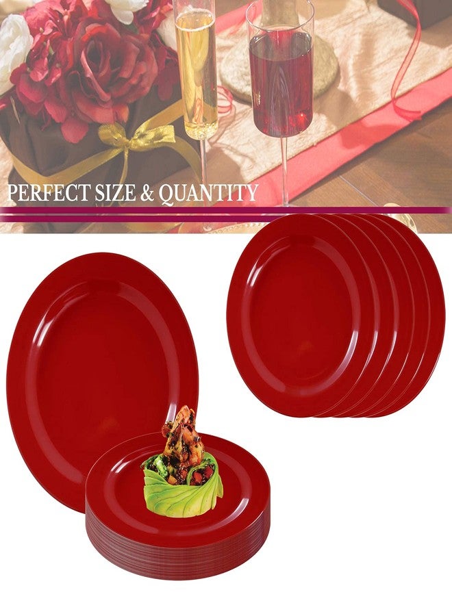 Smarty Had A Party - Premium 7.5 Inch Red Disposable Salad and Dessert Plates - 120 Count Heavy Duty BPA-Free Plastic Plates, Recyclable Party Plates for Events & Gatherings - Image 5