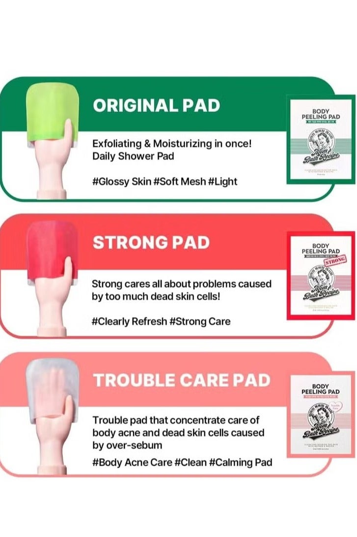 Moms Bath Recipe Mom's Bath Recipe Body Peeling Pad Strong + Body Peeling Pad Trouble Care + Body Peeling Pad Original (8 Piece) - Image 3