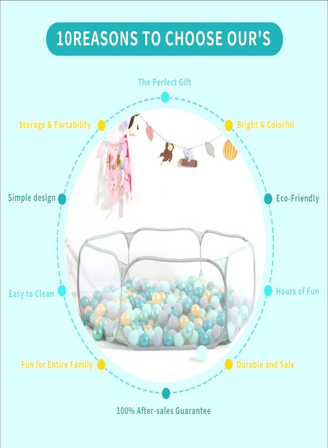 STARBOLO Gray Kids Ball Pit, Children Toy Ball Play Pool Foldable Play Tent for Kids Girls Boys Indoor and Outdoor, Balls Not Included. - Image 2