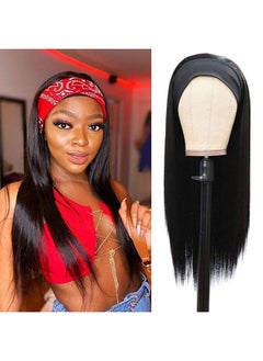 G&T Wig G&T Headband Wig For Women Black Straight Synthetic Headband Wig Glueless Heat Resistant Natutal Looking For Daily Party Use 24 Inch  - Image 4